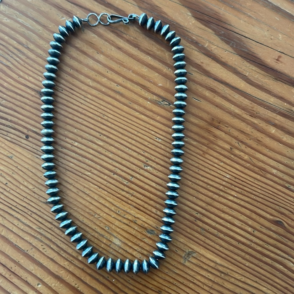 Oxidized Navajo Pearl Necklace 16 inches